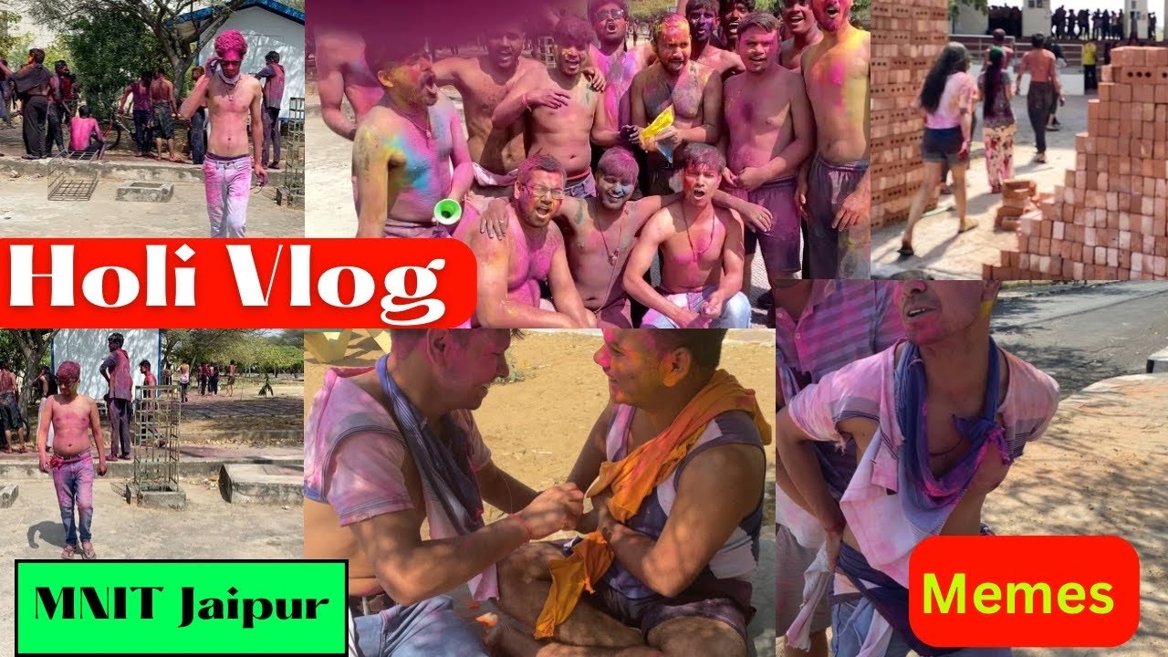 HOLI VLOG MNIT JAIPUR | Holi Celebration In  College #mnit #holicelebration #collegeholi