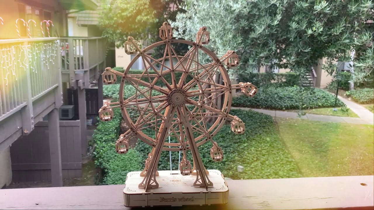 Ferris Wheel. 3D Wooden Puzzle. Rolife. Rotating, Music. Колесо Обозрения. Деревянный Пазл.