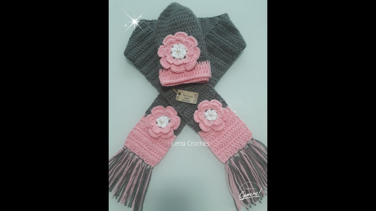 🧣Cachecol infantil de crochê #círculo #crochê #lenamarcossi