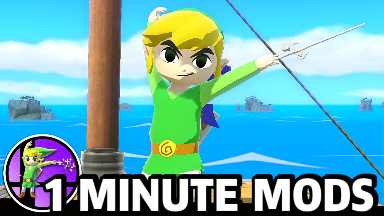 Amazing Wind Waker Art Style Toon Link | 1 Minute Mods (Super Smash Bros. Ultimate)