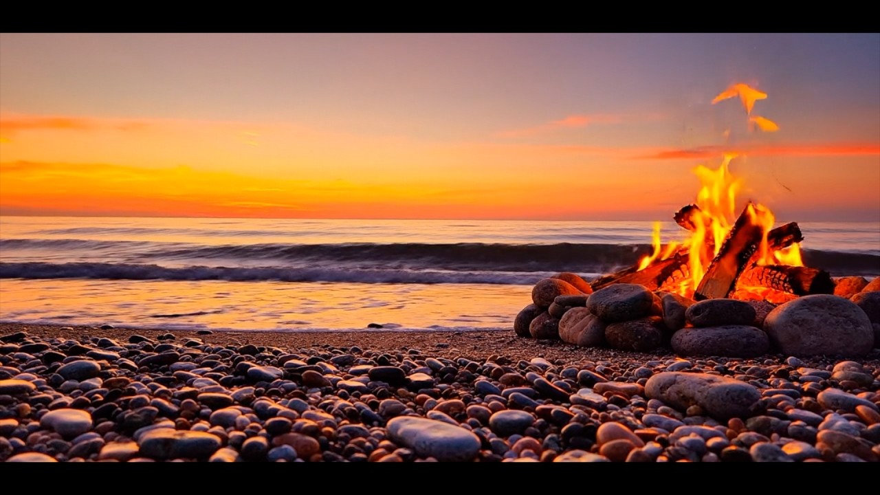 🔥Night Ocean Fire Relaxation