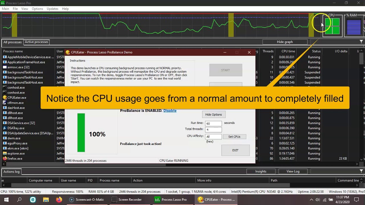 Demo of Process Lasso's CPU Limiter - https://bitsum.com - (newer video now available)
