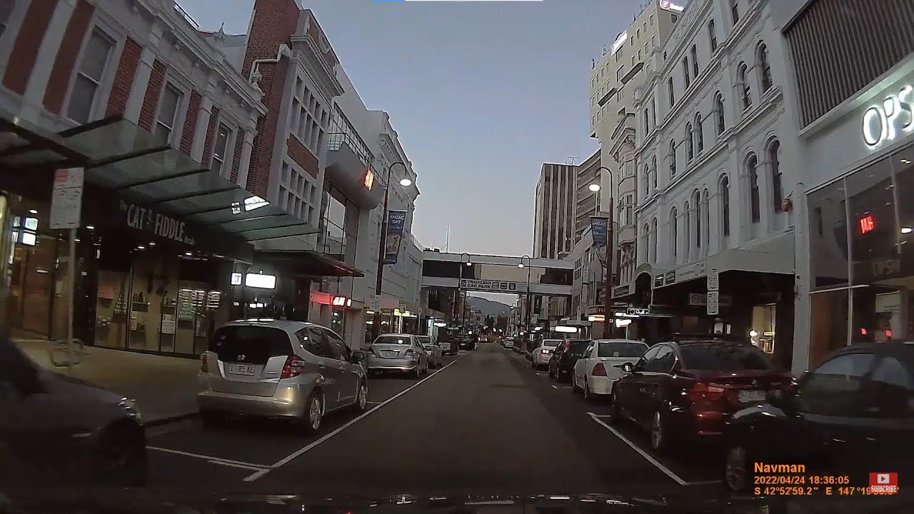 Driving Tasmania, At dusk, Richmond to Hobart - Tour #2
