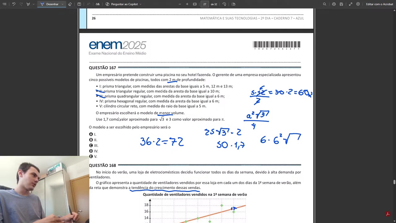 ENEM 2025 PPL (Matemática) Um empresário pretende construir uma piscina no seu hotel fazenda...