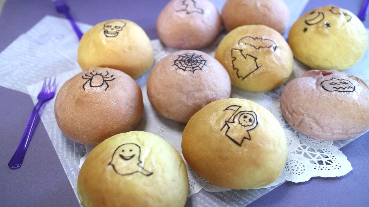 Halloween bread　紫芋と南瓜のハロウィンパン