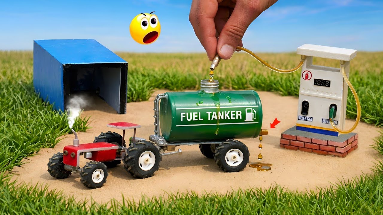 diy tractor mini petrol pump machine science project | @CreativeTractor | @KeepVilla