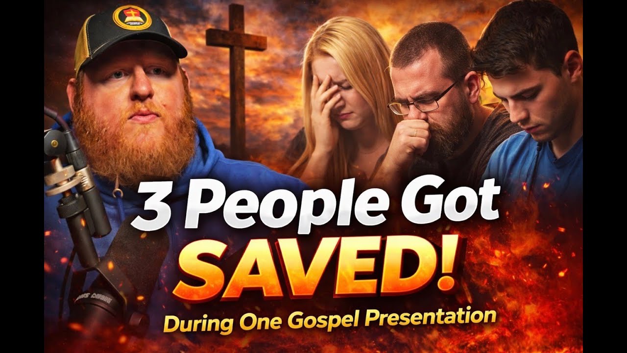 Watch 3 people get saved during one gospel presentation!!!
