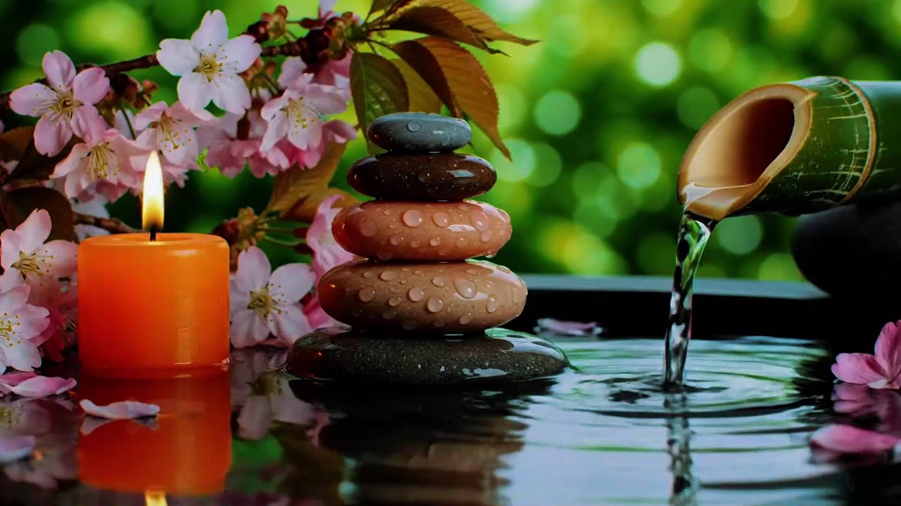 Relaxing Sleep Music with Bamboo Water Sounds 🌿Deep Healing Music for Calm Mind,Spa Ambience & Yoga