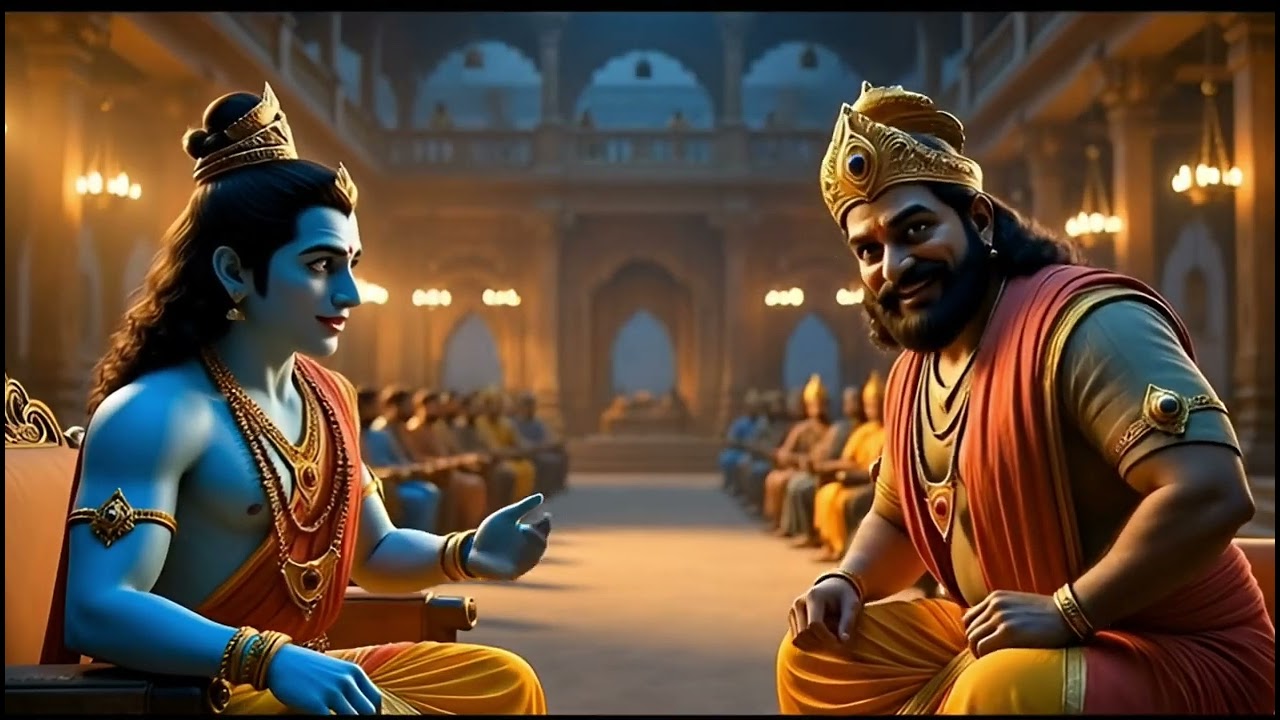 Shree karishn or sakuni fight 😈 #krishna #mahabharat 