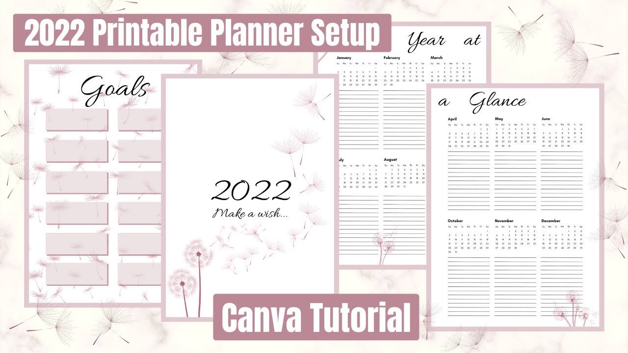 Настройка печатного планировщика на 2022 год ~ Учебное пособие Plan With Me CANVA