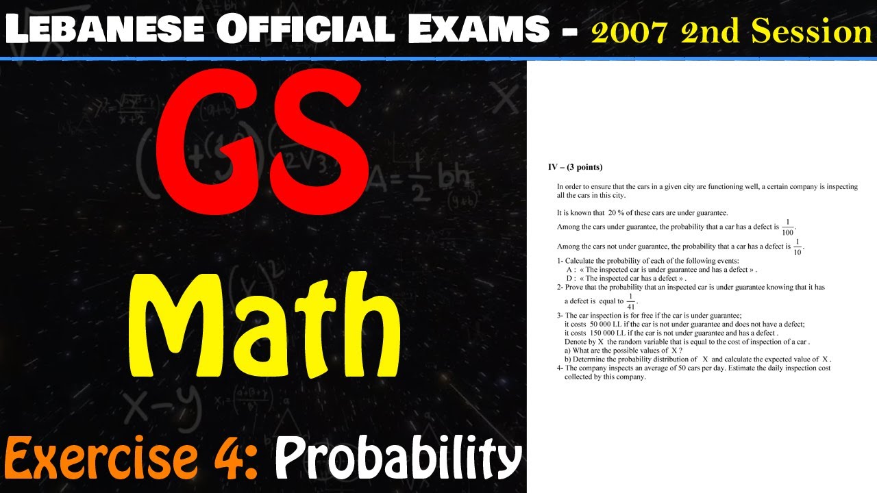 GS - 2007 - 2nd Session - Math -  Exercise 4 - Probability