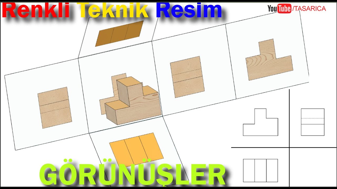 Görünüş Çıkarma; Görünüşler Nasıl Elde Edilir? Renkli Teknik Resim