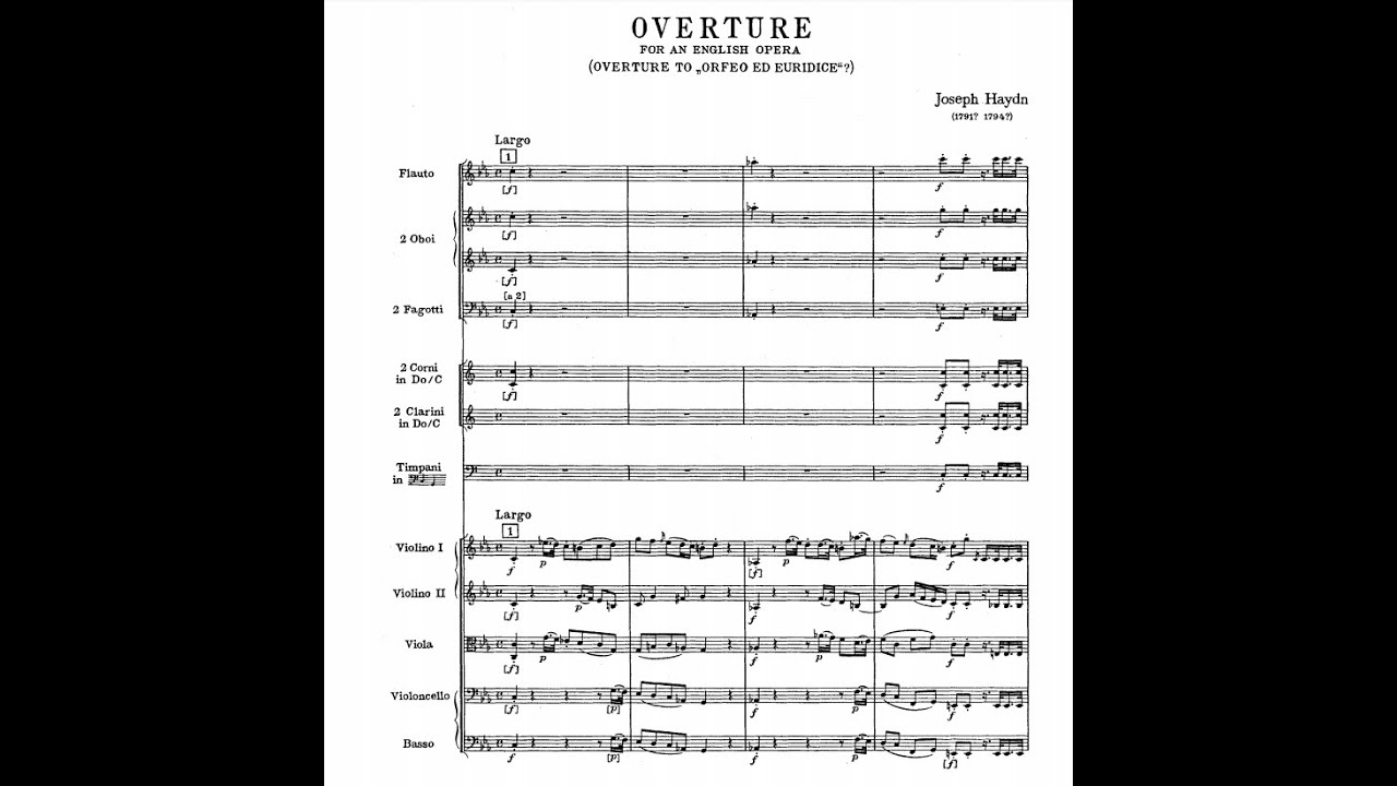 Franz Joseph Haydn - L'anima del filosofo 'Overture', Hob.XXVIII13
