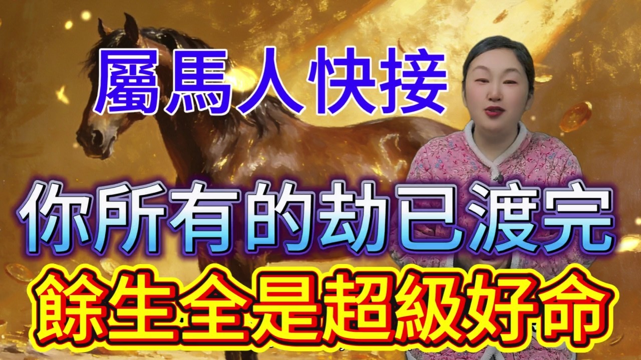 屬馬人接住！刷到就是天意，你所有的劫已渡完，2026 年起，餘生全是超級好命！ #運勢 #風水 #補財庫旺財氣 #財富 #財運