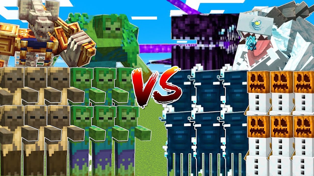 DESERT & JUNGLE vs AQUATIC & SNOW GOLEM Army!