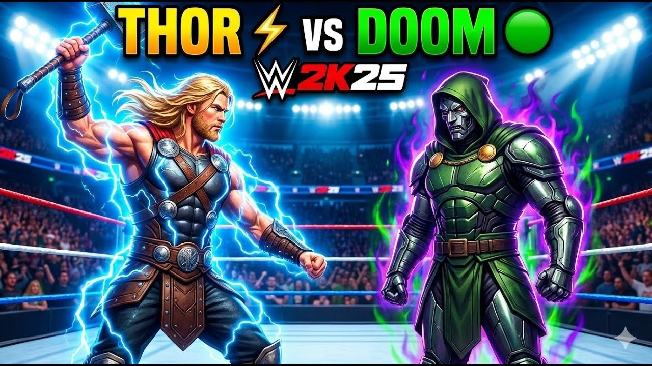 ⚡ Thor vs Doctor Doom | Power vs Intelligence | WWE 2K25 LIVE #shorts #shortsfeed