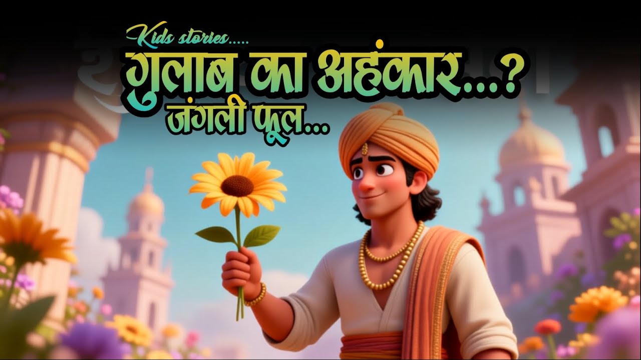एक जंगली फूल और गुलाब का अहंकार.....? /Hindi kahani /Moral story/ Motivational stories/Acchi kahani.