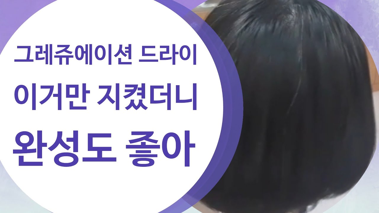 그레쥬에이션 드라이 이렇게 하면 두피 볼륨이 빵빵하고 매끈하게 면 다림질이 완성 / dry/미용사(일반)실기국가자격증/헤어미용사실기시험/미용기능장/펌문헤어