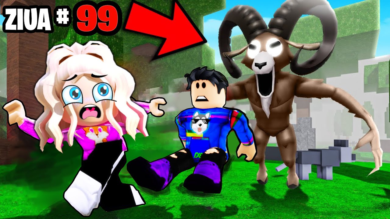 Supravietuim BERBECULUI din 99 de NOPȚI &icirc;n PĂDURE pe ROBLOX cu @hudinasul 