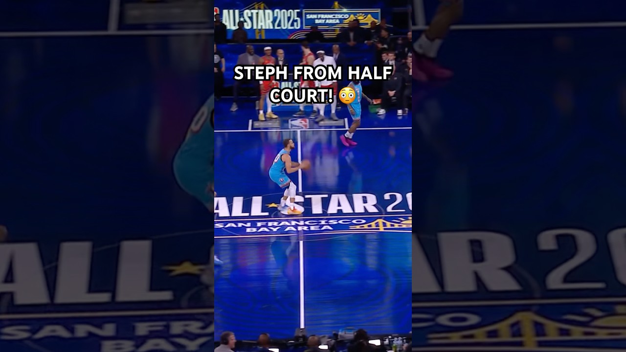 Steph Curry nails a 3 from half court!