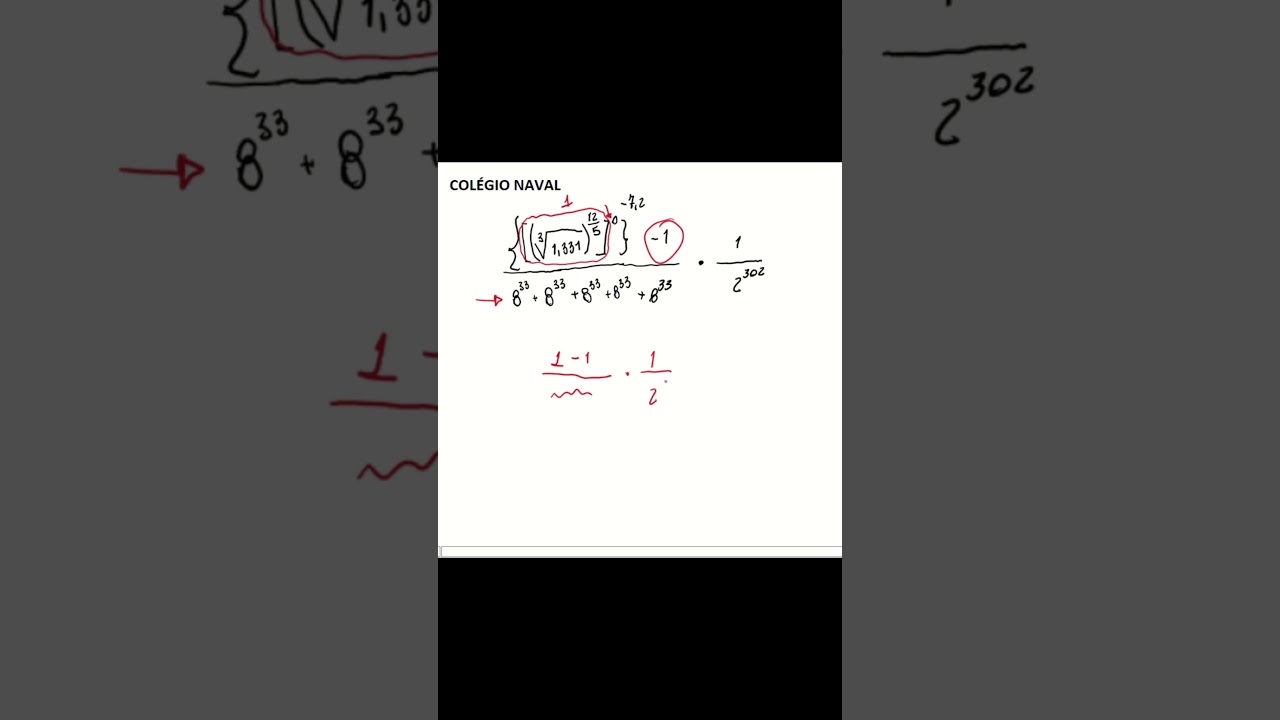 Quest&atilde;o de Matem&aacute;tica - Col&eacute;gio Naval #matem&aacute;tica #enem #escolanaval #concurso