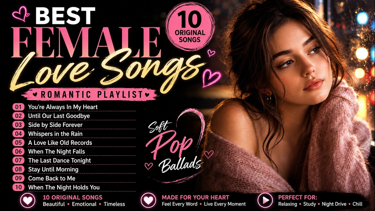 Best Female Love Songs 2026 ❤️ Romantic Playlist | Soft Pop Ballads (10 Original Songs)