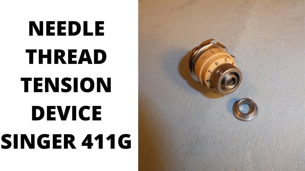 SINGER 411G NEEDLE THREAD TENSION DEVICE EXPLODED VIEW WITH PARTS LAID OUT