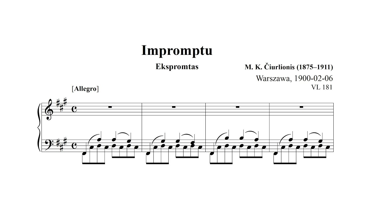 M. K. Čiurlionis &ndash; Impromptu VL 181 (1900) [Score]