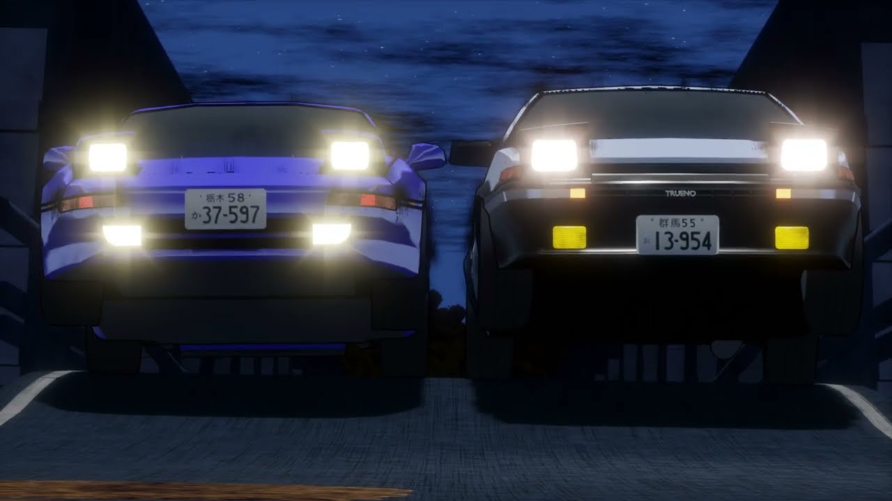 AE86 vs SW20 Flashback Battle | Initial D | Blender