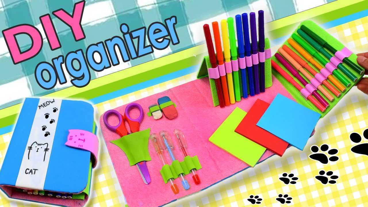 DIY ORGANIZER PLANNER FOLDED PENCIL CASE TUTORIAL & Back to School Idea