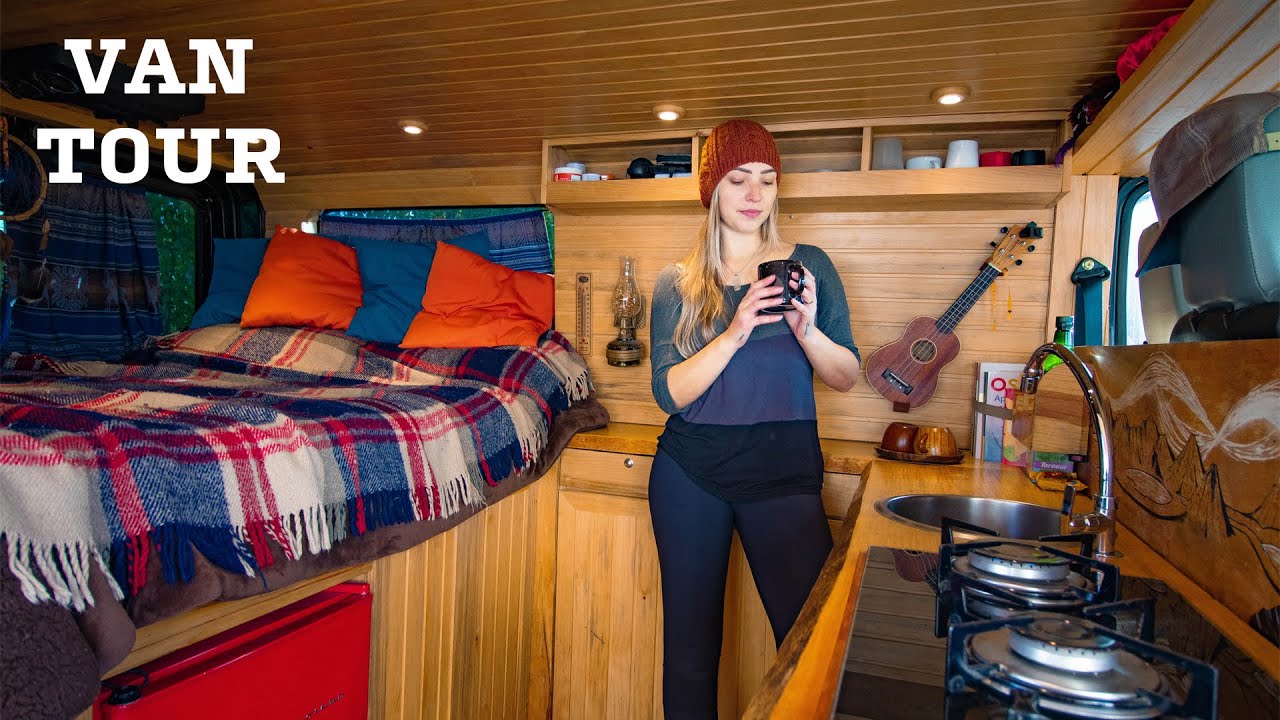 VAN TOUR | TONS of Smart Ideas in this DIY Off-Grid Tiny Van w/ Toilet & Shower