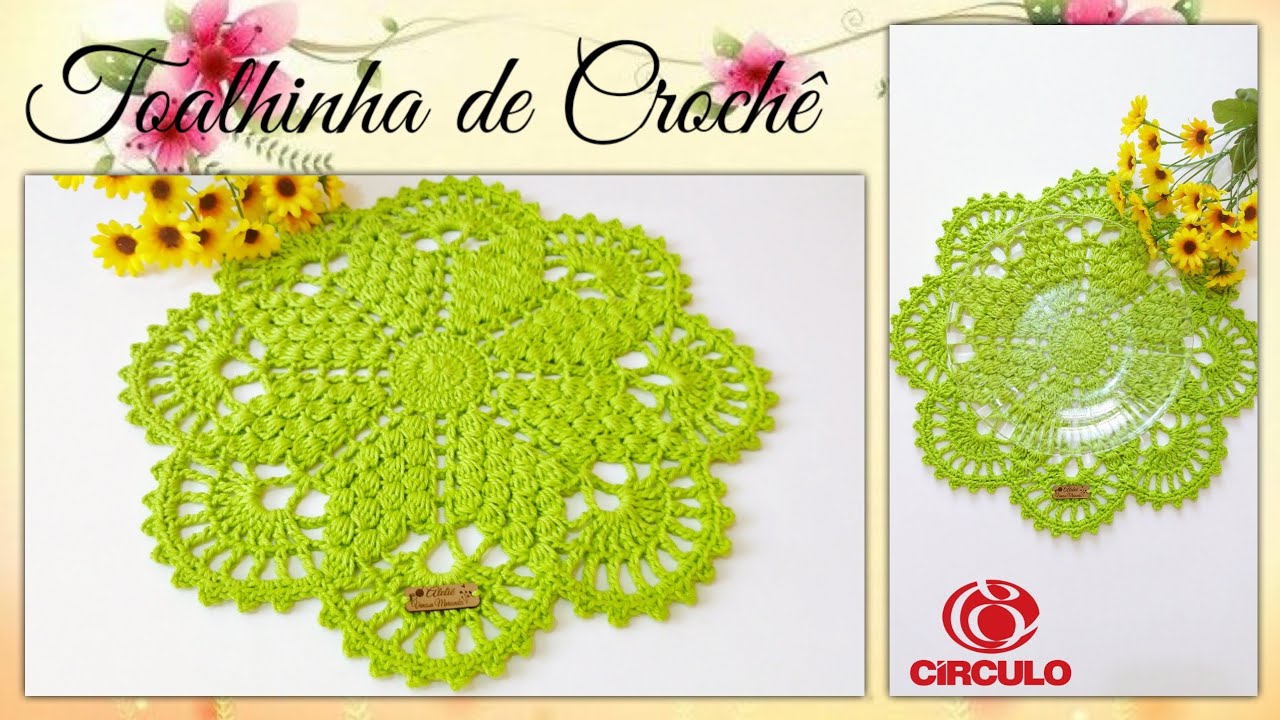 🍀Toalhinha de Crochê ou Sousplat . Por Vanessa Marcondes .