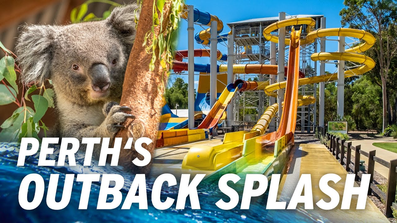 Water Park With Koalas | Outback Splash Perth 🇦🇺 All Water Slides