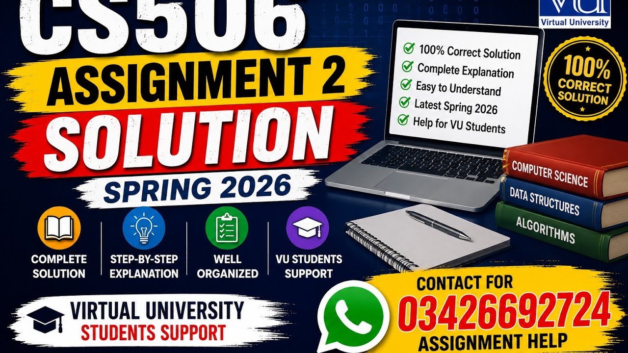 CS506 Assignment 2 Solution Spring 2026 | 100% Correct Solution | VU CS506 Assignment Help