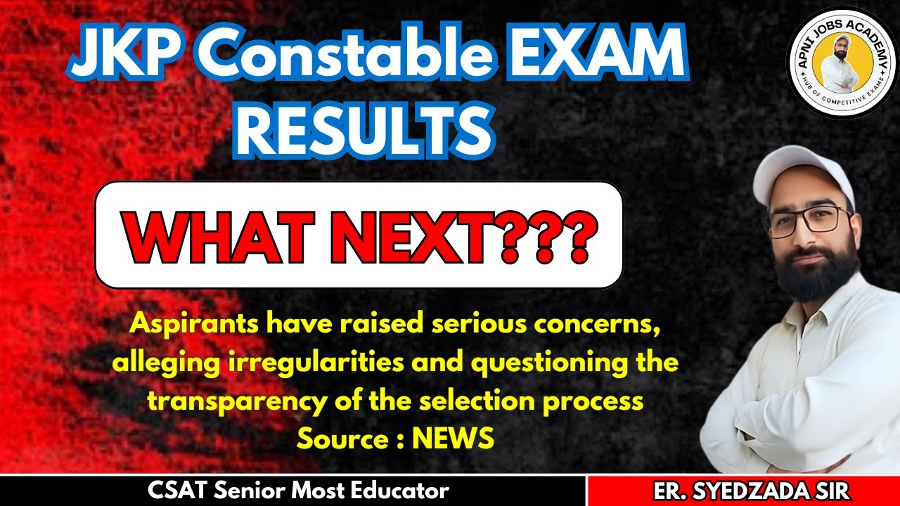 JKP CONSTABLE ASPIRANTS  DEMAND IMMEDIATE ACTION  || JKP EXAM 2024  @ApniJobsAcademyCompetitiveexam