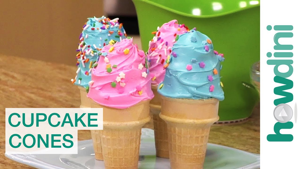Birthday Cake Ideas: How to make cupcakes in ice cream cones