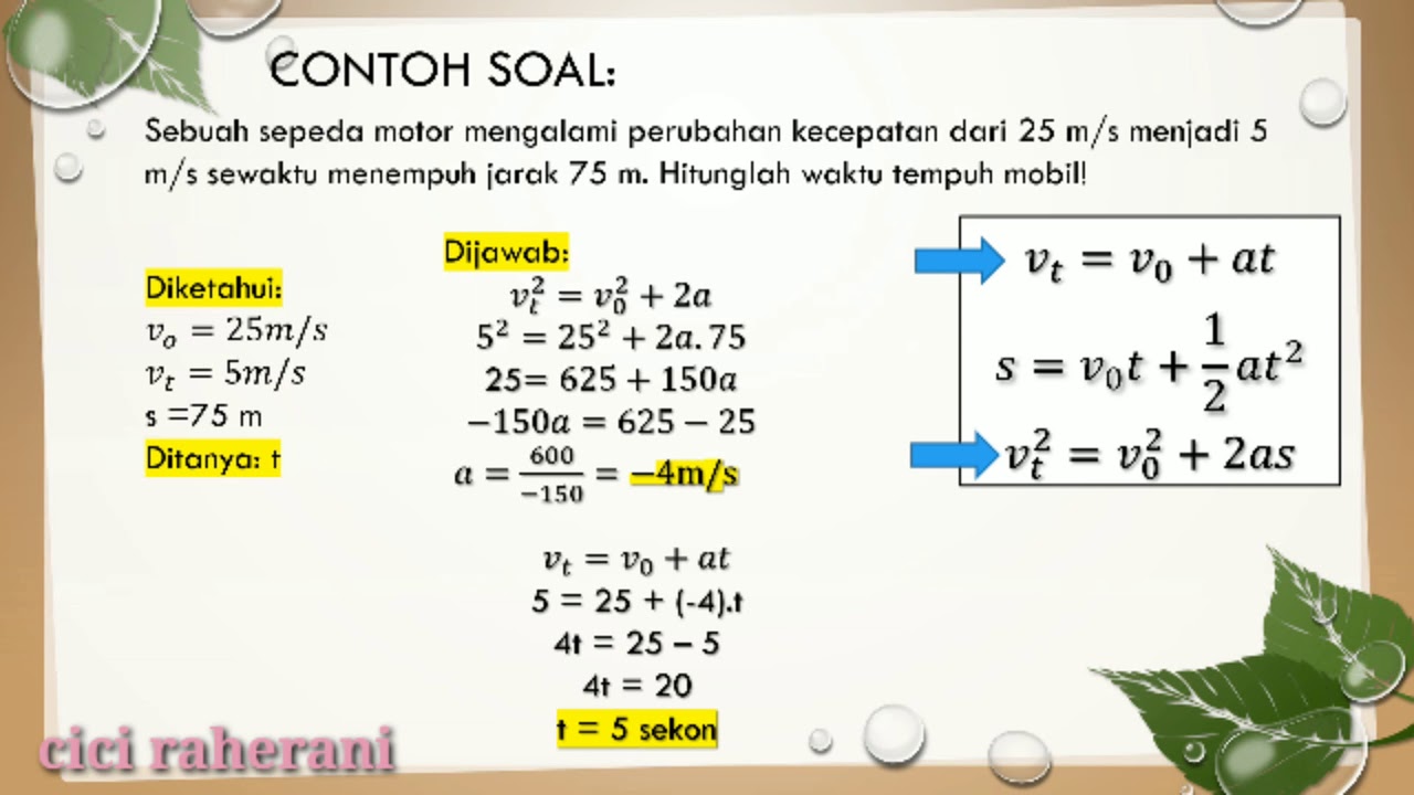 Rumus Umum GLBB - Materi Gerak Lurus - Fisika