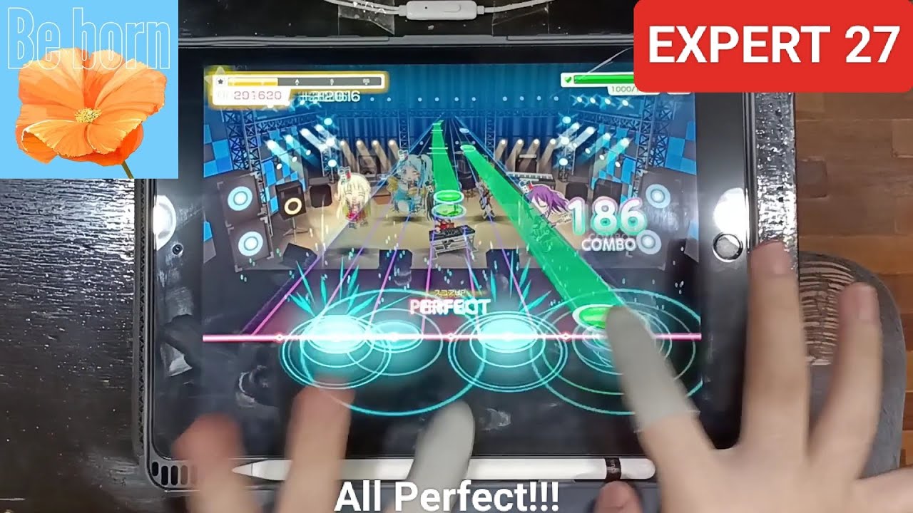 [バンドリ/ガルパ]　Be born メガテラ・ゼロ feat. 夢ノ結唱 POPY - [Expert 27]「手元動画/All Perfect」