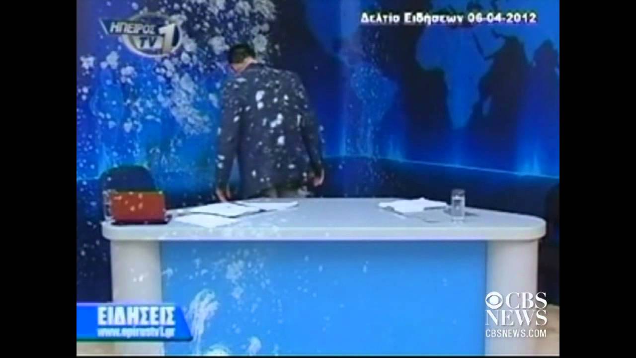 Anchorman pelted with yogurt, eggs on-air