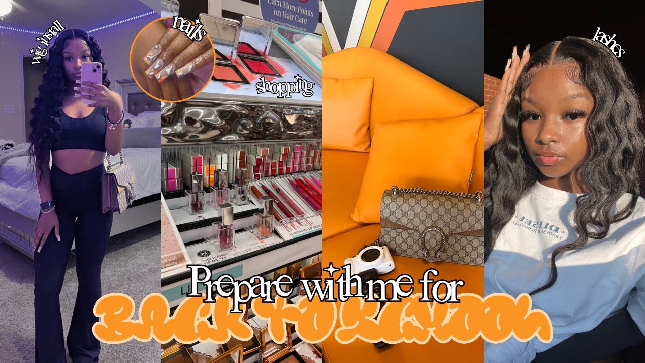 PREPARE WITH ME FOR BACK TO SCHOOL 2023 | shopping, wig install, lashes, nails, cleaning, outfits