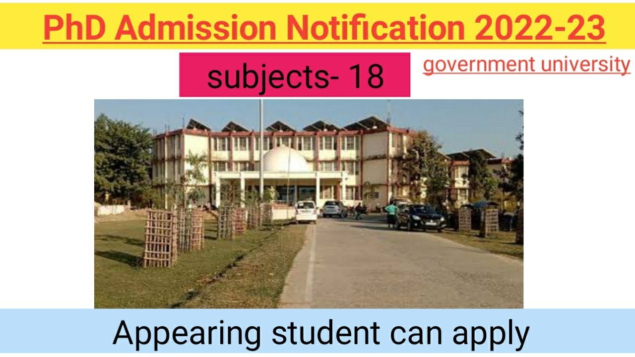 PhD admission Notification 2022-23/government university/JPUB  #phdadmissionnotification