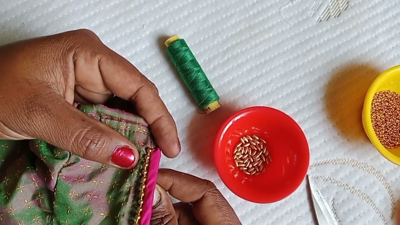 🪡Normal needle aari work thaippathu 🪡 new model aari work 🪡 new design Aari Work blouse 🪡 