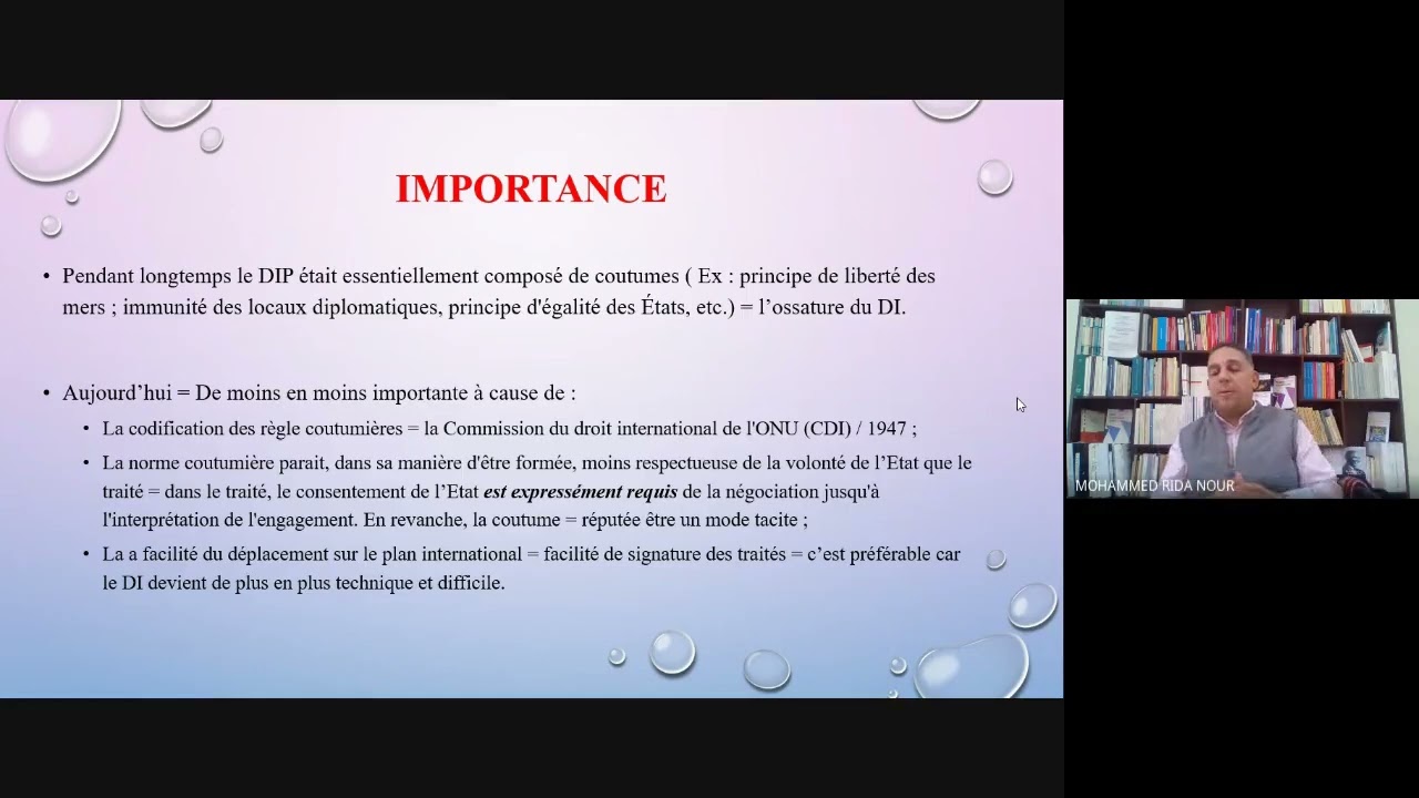 Cours DIP : LA COUTUME INTERNATIONALE