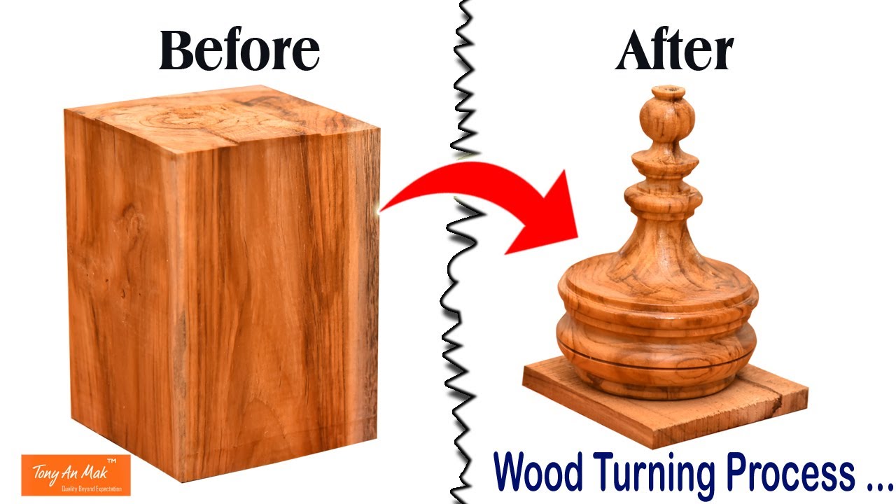 A piece of wood turns into a piece of art !!! || Teakwood turning process || Tonyanmak#WOODTURNS