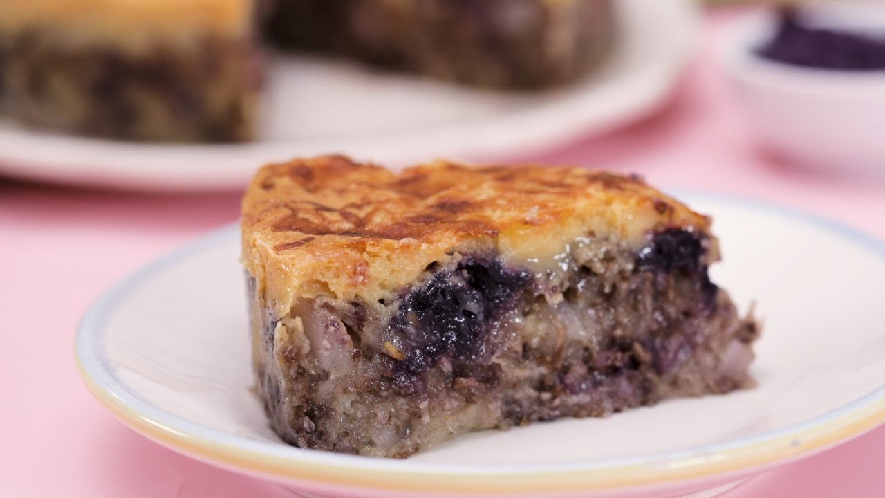 Cheese and Ube Cassava Cake Recipe | Yummy PH