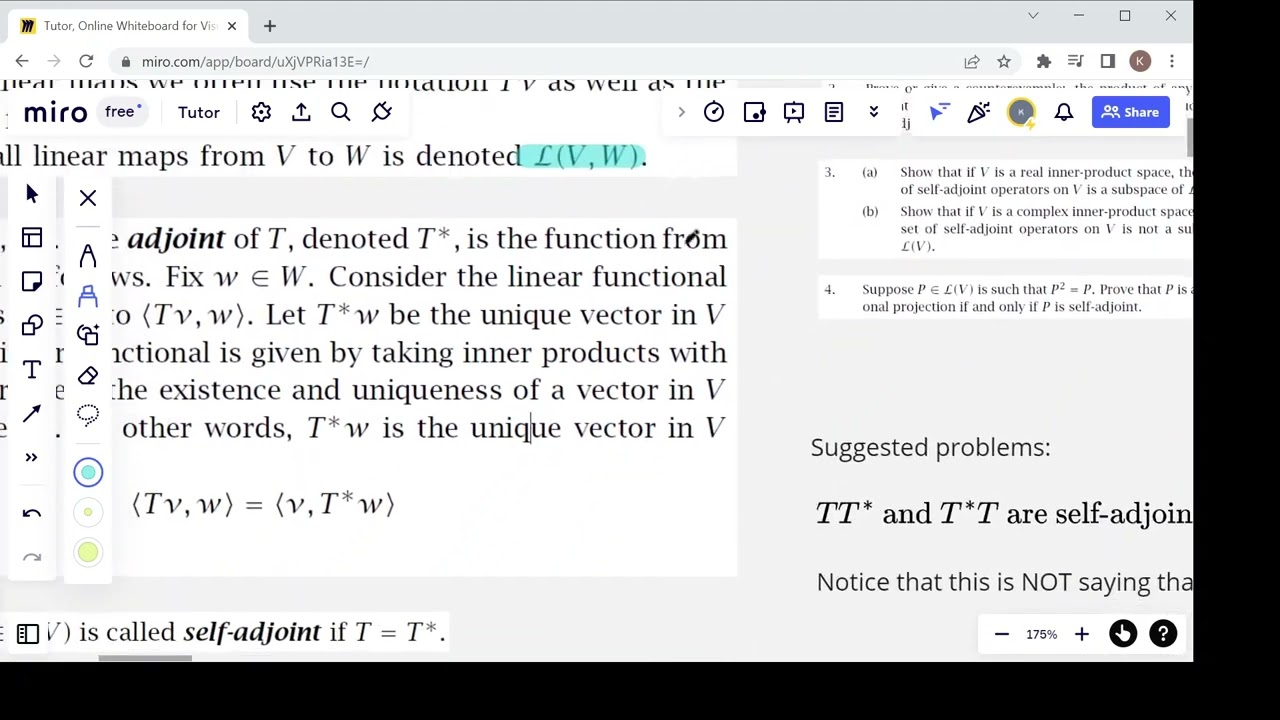 Example of an inner-product space with a transformation that is NOT self-adjoint.