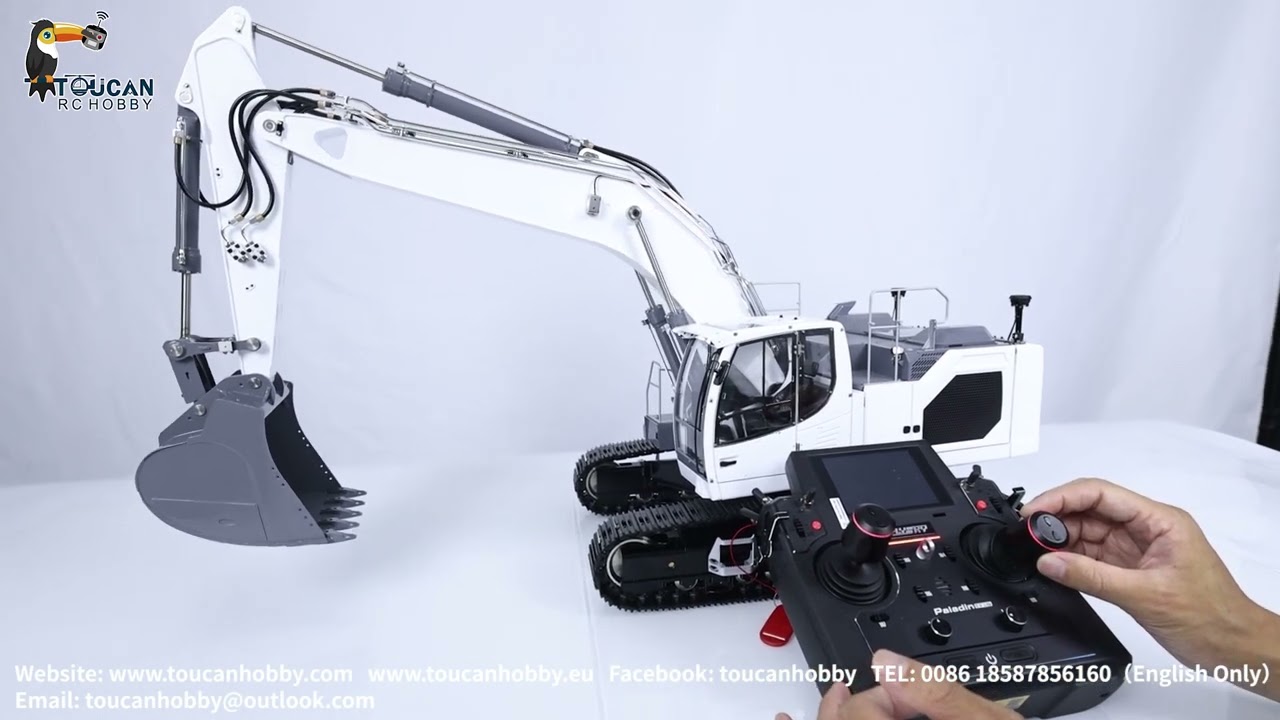 How to operate1:14  LESU 945 excavator and set EV lite radio for it.