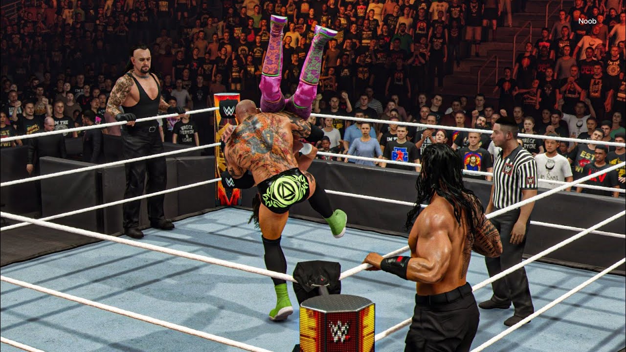 WWE 2K24 Roman Reigns Batista vs The Undertaker Seth's Rollins Match #wwe #wwe2k24 