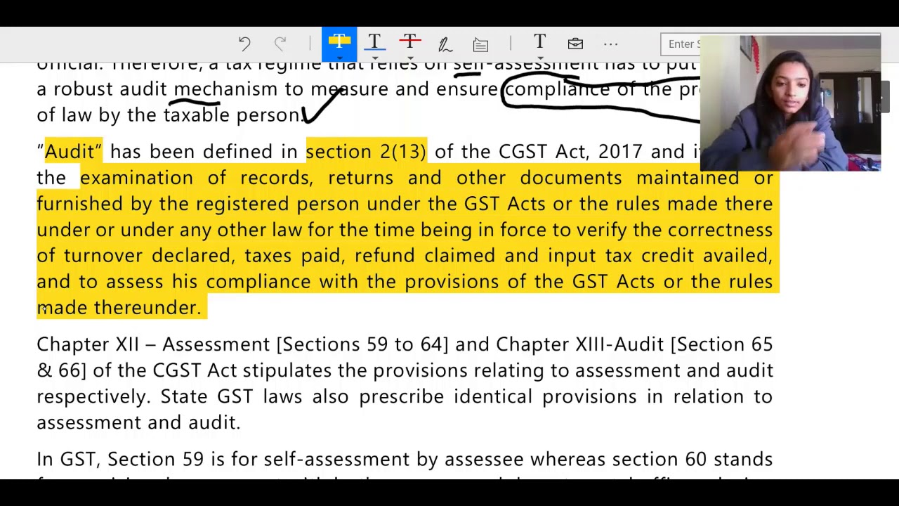 ASSESSMENT AND AUDIT PART 1 GST ANKITA ARORA MAY/NOV 2020