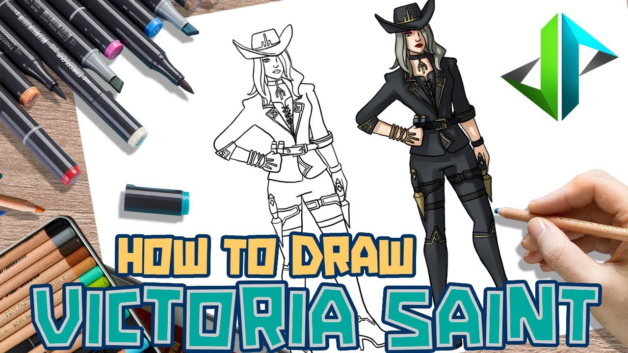 [DRAWPEDIA] HOW TO DRAW *NEW* VICTORIA SAINT SKIN from FORTNITE - STEP BY STEP DRAWING TUTORIAL